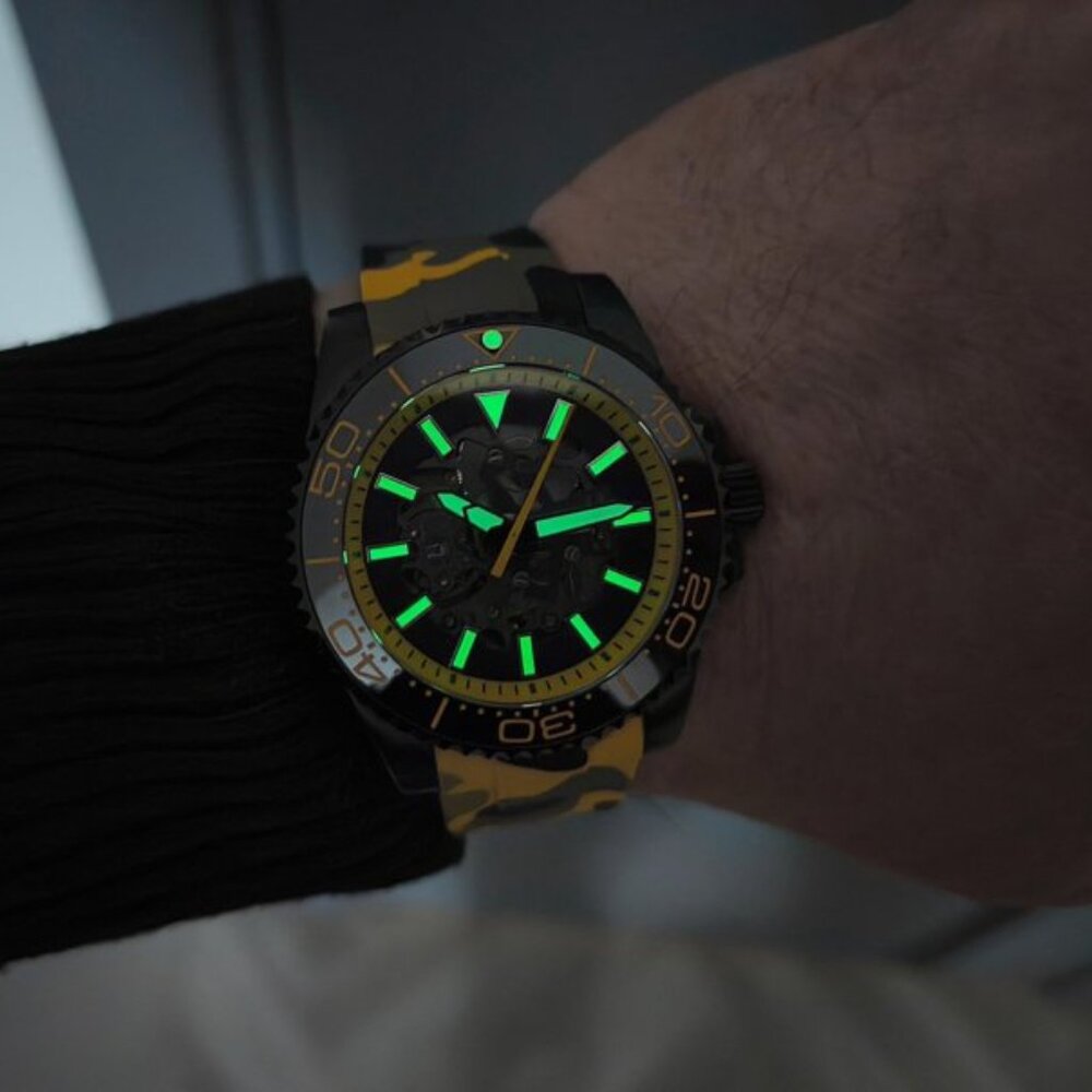 Watches Sub Skeleton Yellow Line (Seiko NH72)